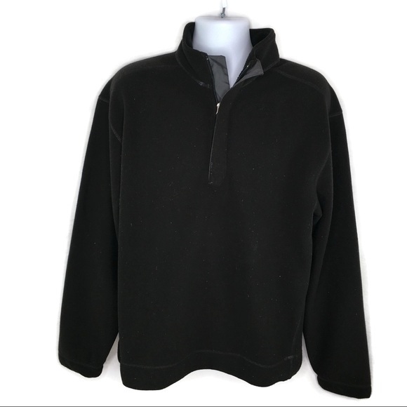 GAP Black Polar Fleece Pullover Jacket Large - Picture 1 of 6